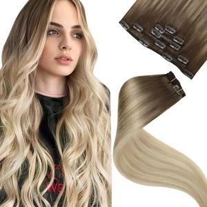 LaaVoo Clip in Hair Extensions Human Hair Straight Clip in Hair Extensions 5 counts