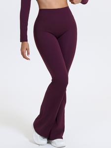 Women's High Waist Yoga Flare Pants, Butt Lifting Design, No Pockets, Comfortable Sport & Casual Wear, Polyester + Spandex Fabric