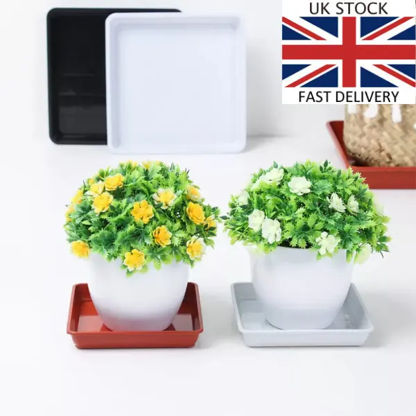 Square Plastic Plant Pot Saucers / Water Trays | Sizes Available 12cm-30cm