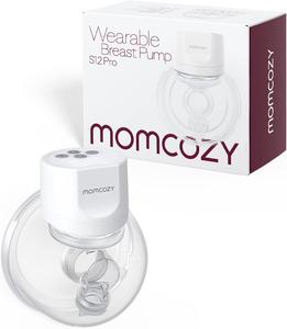 Momcozy Wearable Breast Pump S12 Pro, Double Hands-Free Pump with Comfortable Double-Sealed Flange, 3 Modes & 9 Levels Electric Breast Pump, Smart Display, 24mm (1, White)