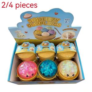 2/4 Pack Colorful Smile Steam Basket Baozi Stress Relief Toy, Soft Dough Squeeze Toy, Fun Rebound Pressure Release Game, Stress Relief Fidget