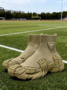 Men's Fashion Sneakers, Casual Sporty Ankle Boots, Outdoor Hiking Shoes, Traditional High Top Design, Breathable Textile Upper