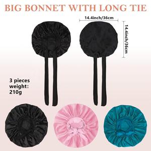 Satin Bonnet for Sleeping, 1 Counts Solid Color Silk Bonnet for Straight Short Curly Hair, Beauty & Personal Hair Care Heatless Styling Tool