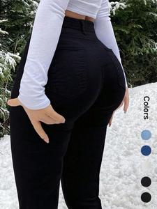 Women's High Waist Denim Jeans, Casual Comfy Denim Jeans for Daily Wear, Ladies Bottoms for All Seasons, Womenswear, Streetwear