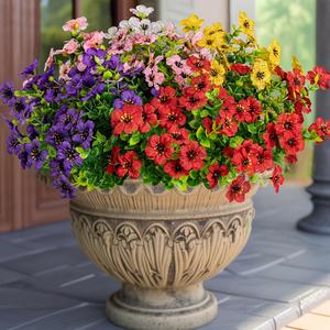 Artificial Flower, 10pcs/set Outdoor Artificial Flower, Decorative Flower for Home Garden Yard, Home Decor Supplies, Garden Decorations, Garden Lifelike Artificial Flower, Decoration Items