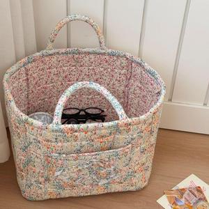 Floral Pattern Foldable Laundry Basket, Large Capacity Storage Basket, Clothes Toy Storage Basket, Home Organizer for Living Room Bedroom Bathroom, Clothes Hamper