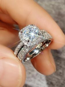 Women's Summer Elegant Rhinestone Decorated Ring, Exquisite Trendy Rings for Women, Fashionable Jewelry for Women As Gift, Cute Gifts for Girlfriend, Engagement Ring Princess Ring for Me
