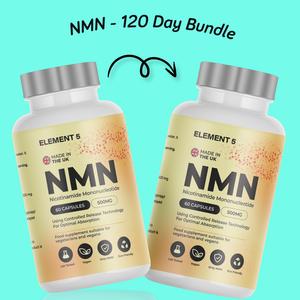Element 5 NMN Bundle - 120 Day Supply (4 Months) With Controlled Release Technology - 120 x 500mg Capsules NMN - Nicotinamide Mononucleotide