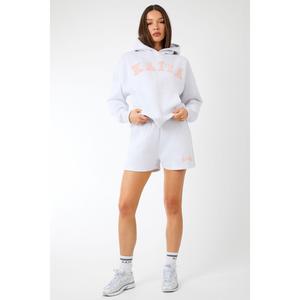 Kaiia Logo Sweat Shorts Light Grey Marl & Dusty Pink