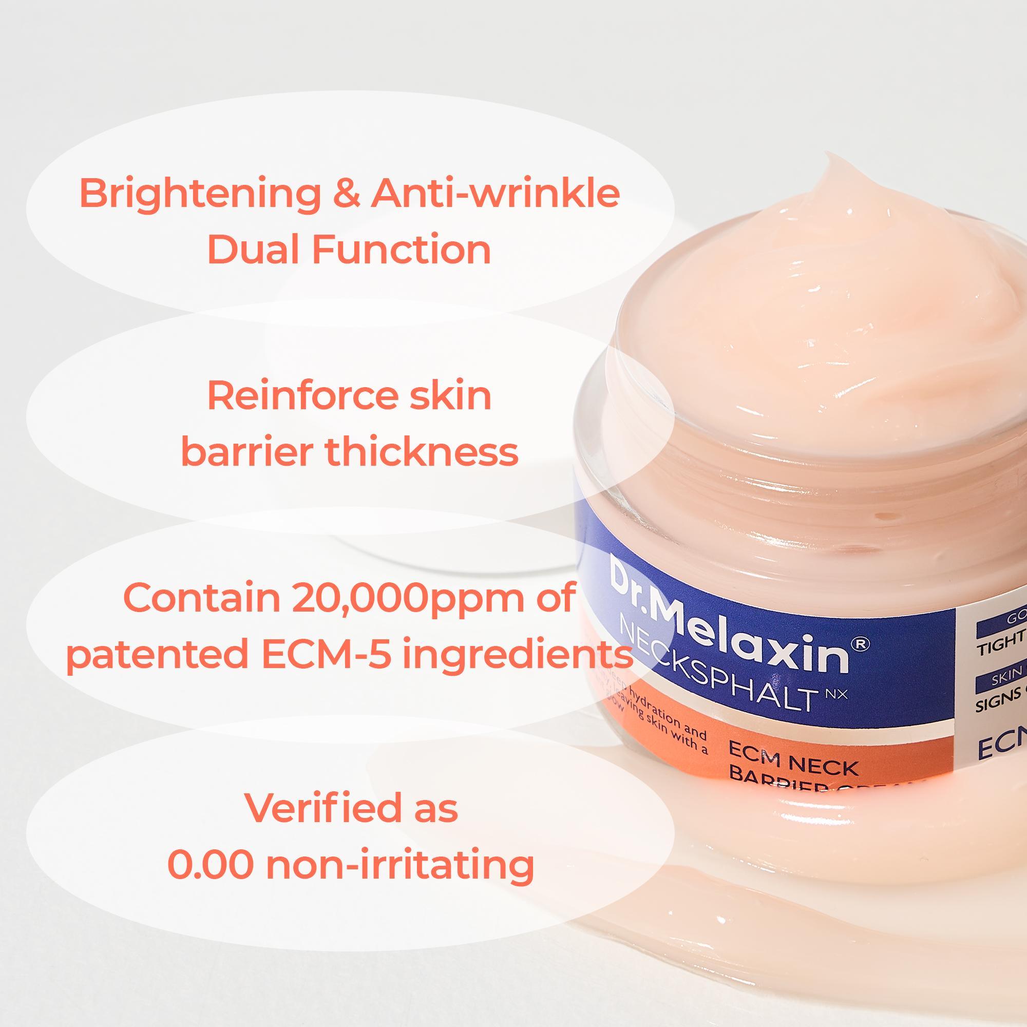 [Dr.Melaxin Official] Necksphalt ECM Neck Lifting Duo Set | Necksphalt ECM Neck Cream 50ml + Neck Ampoule 1.5ml x 10 | Firming, Elasticity & Wrinkle Care