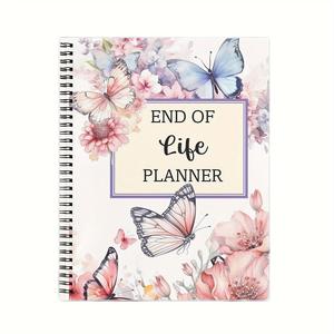 Floral Pattern Planning Notepad, 1 Count Guided Workbook for Final Arrangements & Wishes, Appointment Book for Home & Office, Planner, Planner Notebook, Office Stationery Supplies, Household Cleaning Planner