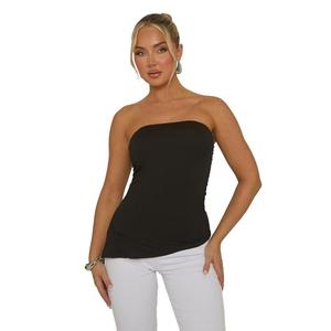 Enrica Womenswear Rebellious Fashion Side Split Asymmetric Bandeau Top