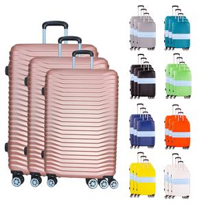 WOWTRAVEL 3-Piece Expandable Hardshell Luggage Set – Lightweight Durable ABS+PC Suitcases with 360° Spinner Wheels, TSA-Approved Combination Lock, Push-Button Telescopic Handle, Detachable Wheels, Cross Belt Interior – 20”/26”/28”