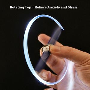 FuRise Fidget Spinner Pen Metal Ballpoint, Stress Relief Rotating Pen with LED Light, Creative Gift Pen for Students Office Writing Toys