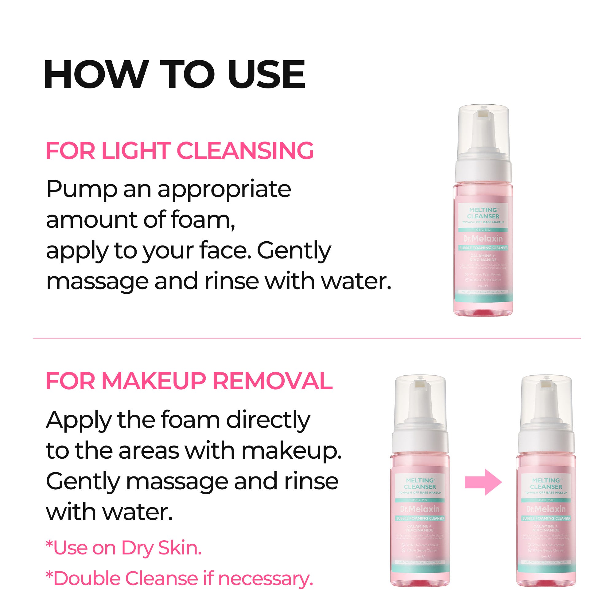 [Dr.Melaxin Official] Firming & Plumping Routine | Pink Spicule Serum, Melting Cleanser & Calcium Cream Trio