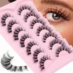 Cat Eye False Eyelashes, Natural Look Wispy False Eyelashes for Eyelashes Extensions, Volumized Lash Extension Trending Product, Daily Eyelash Extension Kit Back To School, Valentine's Day Gift, Eyelash Clusters, Lightweight Cosmetic