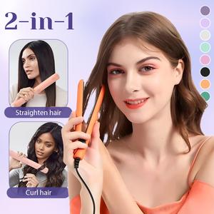 Hot Sale! 2-in-1 Mini Hair Styler: Curling Wand + Flat Iron (with Universal Adapter)