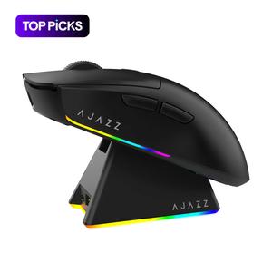 AJAZZ AJ139 V2 MC three-mode mouse PAW3311 sensor low-latency wireless mouse wireless charging base lightweight 66 grams 1K return rate suitable for e-sports games and office boy gifts