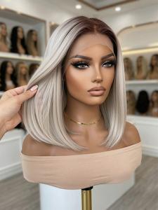 Topshe Short Straight Wig, Lightweight Breathable Comfortable Natural Look, 10 Inch Side Part Middle Part, All Seasons Wear, Synthetic Fiber Wigs