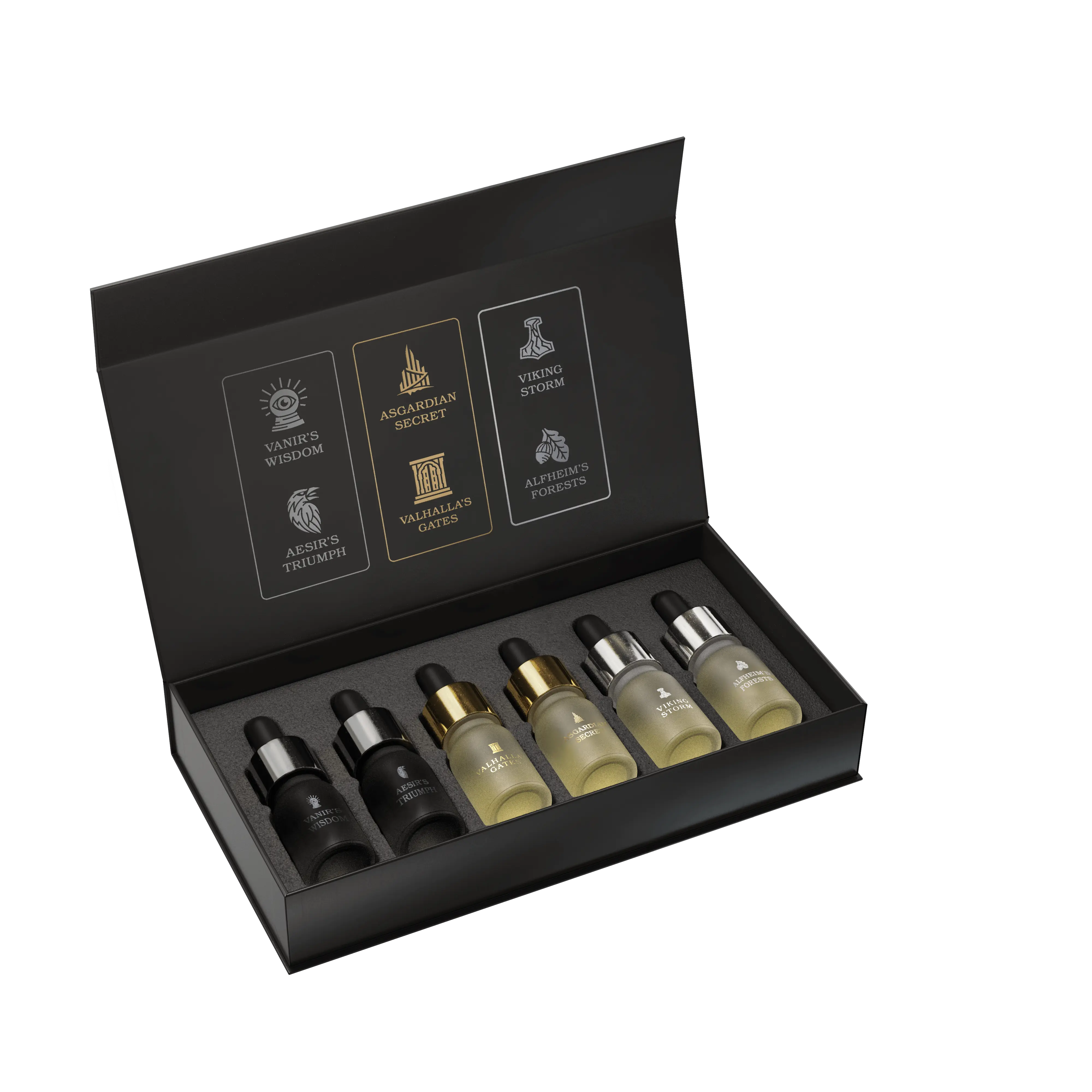 8-in-1 Beard Oil Sample Set – Viking Scents | Travel-Size Grooming Gift for Him