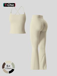 Women's Anti-Shock Yoga Set, Quick-Dry Tight-Fitting Fitness, Casual Sportswear, Comfortable Gym Wear, Ladies' Activewear