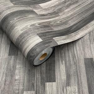 1 Roll 40cm (15.75 Inch) Wide Grey Wood Grain Pattern Peel and Stick Floor Tile, Waterproof Oil Proof Self Adhesive Vinyl Floor Sticker, Cuttable Removable Floor Decal for Living Room Bedroom Kitchen Bathroom DIY Home Decor