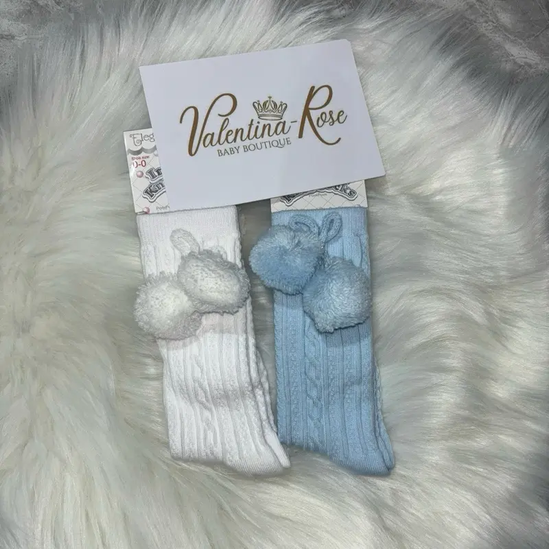 Knee High Pom Pom Socks