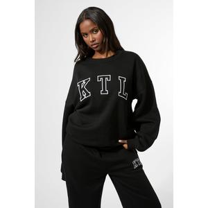 Kaiia KTL Logo Oversized Sweatshirt Black