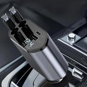 4 in 1 Retractable Car Charger, Retractable Car Phone Charger, Type-C Interface Car Charger, Universal Car Electrical Appliances