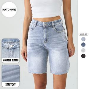 Katch Me Look Women's Classy Mid-Rise Tassel Hem Baggy Denim Shorts, Vintage Multi-Pocket Bermuda Shorts, Loose Jeans Outfits, Street Womenswear