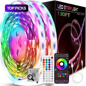 Smart LED Light Strip, RGB Color Changing Light Strip with Remote & APP Control, Dimmable LED Light Strip for Bedroom, Home, Party Decoration, Led Strip Lights #TOP PICKS