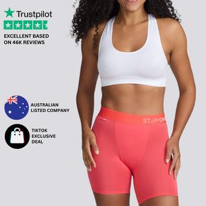 Step One Women's Anti-Chafe Body Shorts - Hot Sauce, Breathable Viscose Bamboo Fabric, Super Soft Waistband, Comfortable Everyday Wear Fit, Black Organic, Butter Soft, Activewear, Ladies Basic, Athletic, Indoor Womenswear, Underwear for All Seasons