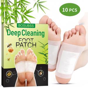 Deep Cleansing Foot Patch, 10pcs/box Bamboo Charcoal Foot Patch, Foot Care Patch for Men & Women, Foot Care Product for All Skin Types