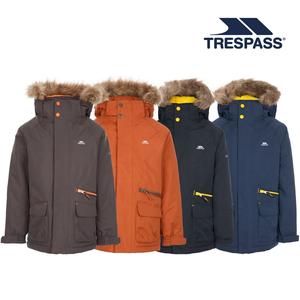 Trespass Boys Waterproof Jacket Windproof Hood School Casual Coat Upbeat