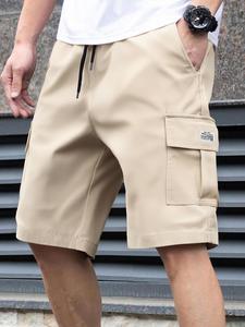 Men's Solid Multi-pocket Cargo Shorts, Regular Fit Street Style Casual Fashion Comfy Shorts for Summer, Men's Bottoms for Daily Wear, Menswear, Outdoor Shorts