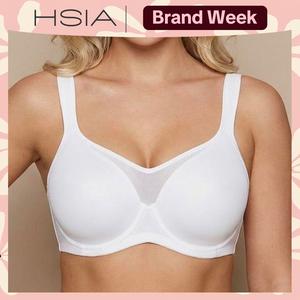 HSIA CardiComfort Seamless T-Shirt Minimiser Bra Plus Size Underwired Full Coverage Smooth Comfortable Wide Strap