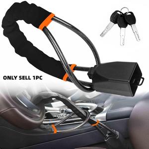 Car Steering Wheel Lock, Anti-theft Car Wheel Lock, Universal Automotive Security Lock with 3 Keys, Car Accessories for Truck Most Vehicles with Seat Belt Buckle