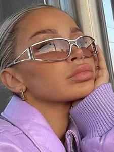 1 Pair Tinted Lens Simple Eyewear For Everyday Use, Stylish Glasses, Y2k Style Summer Fashion Steampunk Glasses, Travel Accessories