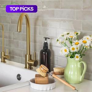 Brick Pattern Self-adhesive Wall Paneling Tile Sticker, 10pcs Waterproof Bathroom Backsplash Tile Sticker, Heat Resistant Kitchen Backsplash Peel and Stick Wallpaper, Home Decor Supplies