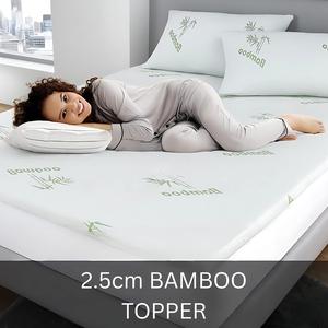 Heaven High Bamboo Mattress Topper 2.5cm Memory Foam Pad Sheet - Elasticated Corner Anti Slip Noiseless Skin-Friendly Breathable Comfy Cozy Memory Foam Mattress Topper  Fitted Bedding bamboomattresstopper - Double: 135 x 190 cm