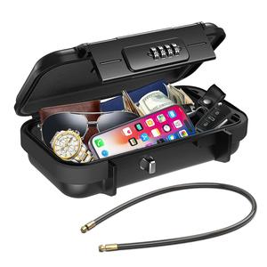 Portable Outdoor Waterproof Storage Box, 1 Count Password Key Box with Detachable Handle, Retractable Phone Storage Box for Outdoor Sports