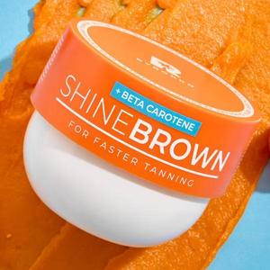 BYROKKO Shine Brown Beta Carotene Accelerator 200ml Cream Oil Body Care Skincare Radiant Nourishing Cosmetic Moisturizer, Comfort self tanner instant sun bed ultra dark fake tan carroten intensive tanning gel golden carrot bronzing gradual