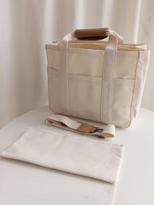 Women's Fall 2025 Solid Color Canvas Tote Bag with Removable Bottom Compartment, Lightweight Large Capacity Shoulder Bag for Women for Work & Travel, Messenger Bag, Handbags for Women Luxury Tote Bag for Women