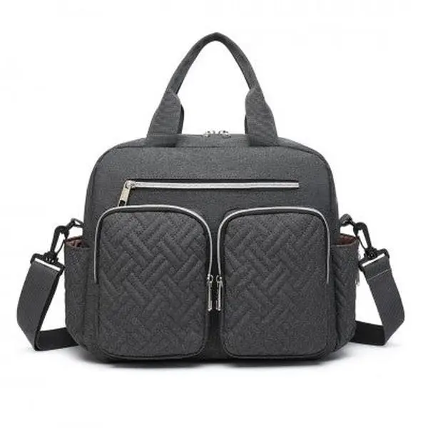 Dark Grey Functional Baby Changing Shoulder Bag