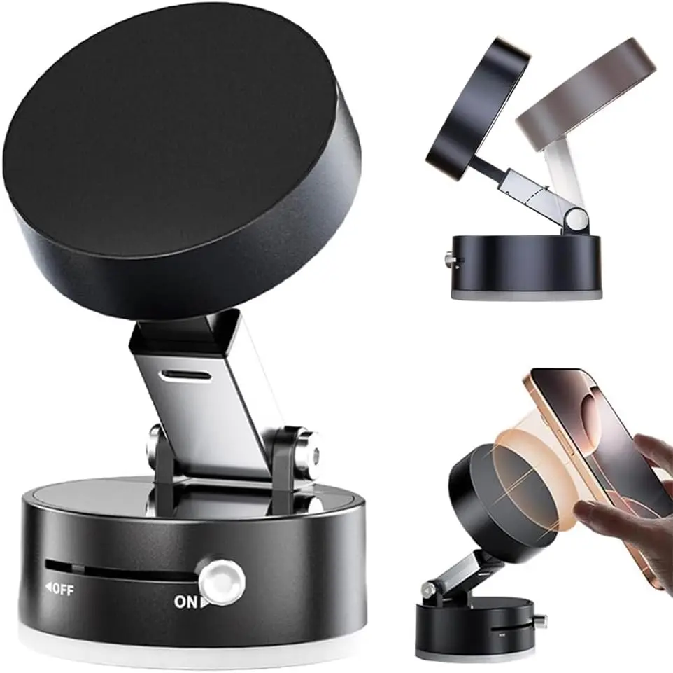 Vacuum Magnetic Suction Phone Holder - Upgraded 360° Adjustable Car Mount for Hands-Free Calling