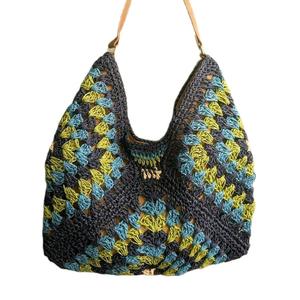 [HOE] Slouchy Crochet Boho Shoulder Bag - Summer Colours - Faux Leather Strap - RESTOCK of BAG OF THE WEEK 3