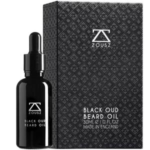 ZOUSZ Black Oud Beard Oil - Luxury Beard Oil with Vitamin E for Hair Growth & Softening - Non-Greasy Anti-Bacterial Formula - Made in England - Gift For Men