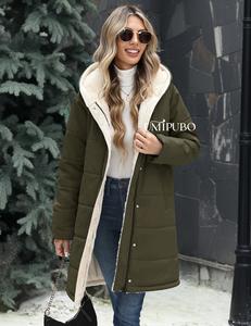 UMIPUBO Women's Coats Winter Jacket Ladies Quilted Parka Warm Fleece Lined Thick Overcoat Full Zip Hooded Puffer Outerwear with Pockets