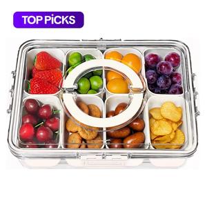 Food Storage Box, 1 Set Clear Food Storage Container with Lid & Handle, Portable Snacks Storage Container for Home Kitchen Party, Travel Accessories