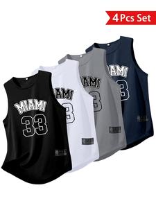 4-Pack Men's Polyester Micro-Elastic Breathable Running Gym Workout Muscle Tank Tops, Durable Fitness Apparel for All Seasons